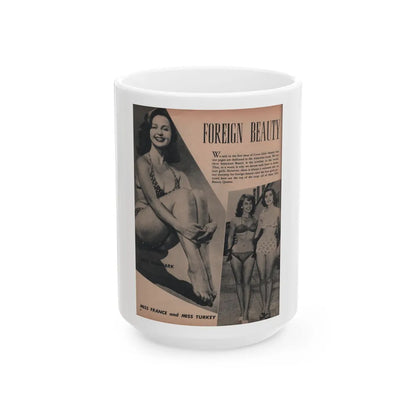 Greta Thyssen #114 - Cover Girl Models Mag. '53 - 1 B&W Photo (Vintage Female Icon) White Coffee Mug-15oz-Go Mug Yourself