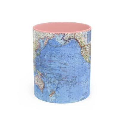 Pacific Ocean (1969) (Map) Accent Coffee Mug-11oz-Pink-Go Mug Yourself