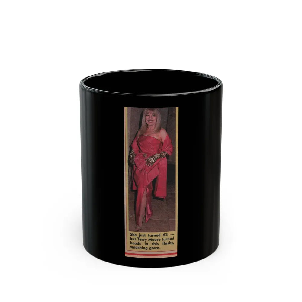 Terry Moore #565 - 1.75x5 Magazine Page Photo Clipping Circa 1980's (Vintage Female Icon) Black Coffee Mug-11oz-Go Mug Yourself