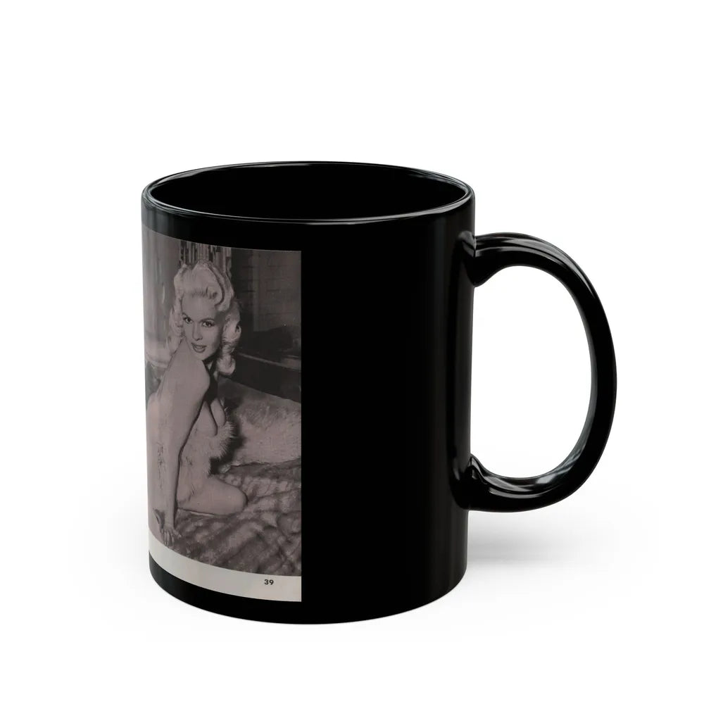 Jayne Mansfield #150 - Pose! Pocket Mag. July '58 - 3 B&W Photos (Vintage Female Icon) Black Coffee Mug-Go Mug Yourself