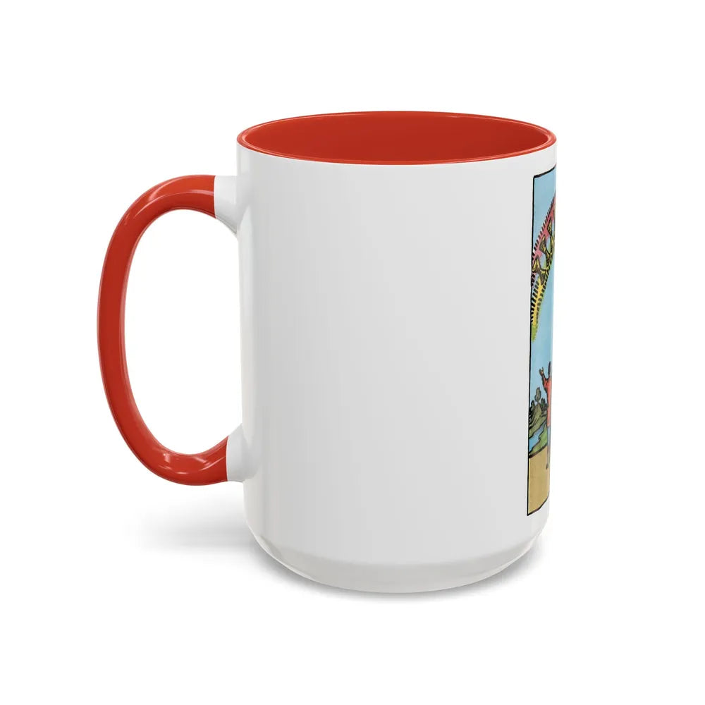 The 10 of Cups (Tarot Card) Accent Coffee Mug-Go Mug Yourself