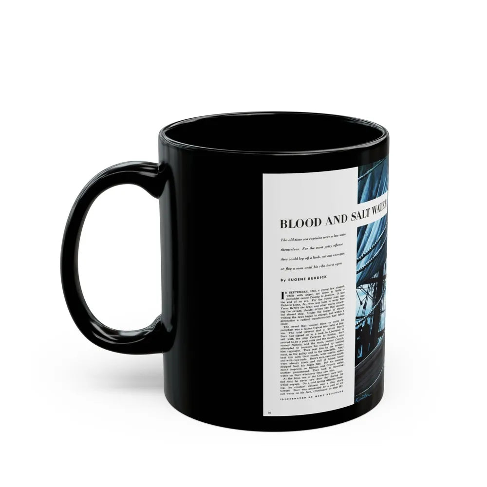 Blood and Salt Water, Saga magazine, December 1954 - Black Coffee Mug-Go Mug Yourself