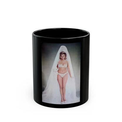 Nancy Kovack #82 (Vintage Female Icon) Black Coffee Mug-11oz-Go Mug Yourself