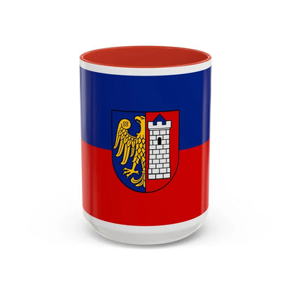 Flag of Gliwice Poland - Accent Coffee Mug-15oz-Red-Go Mug Yourself