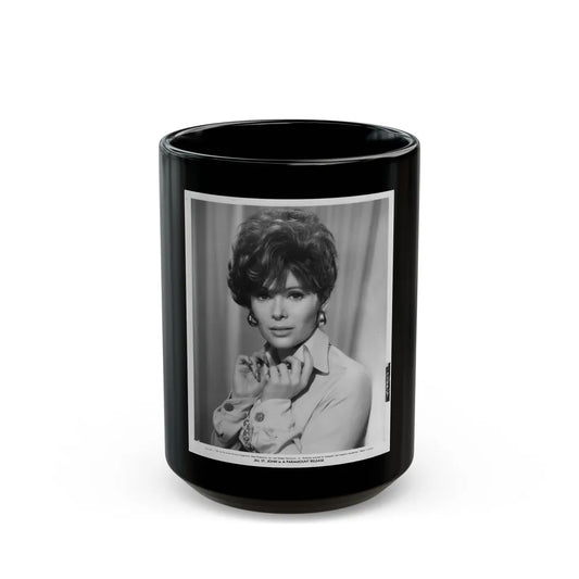 Jill St. John #209 (Vintage Female Icon) Black Coffee Mug-15oz-Go Mug Yourself