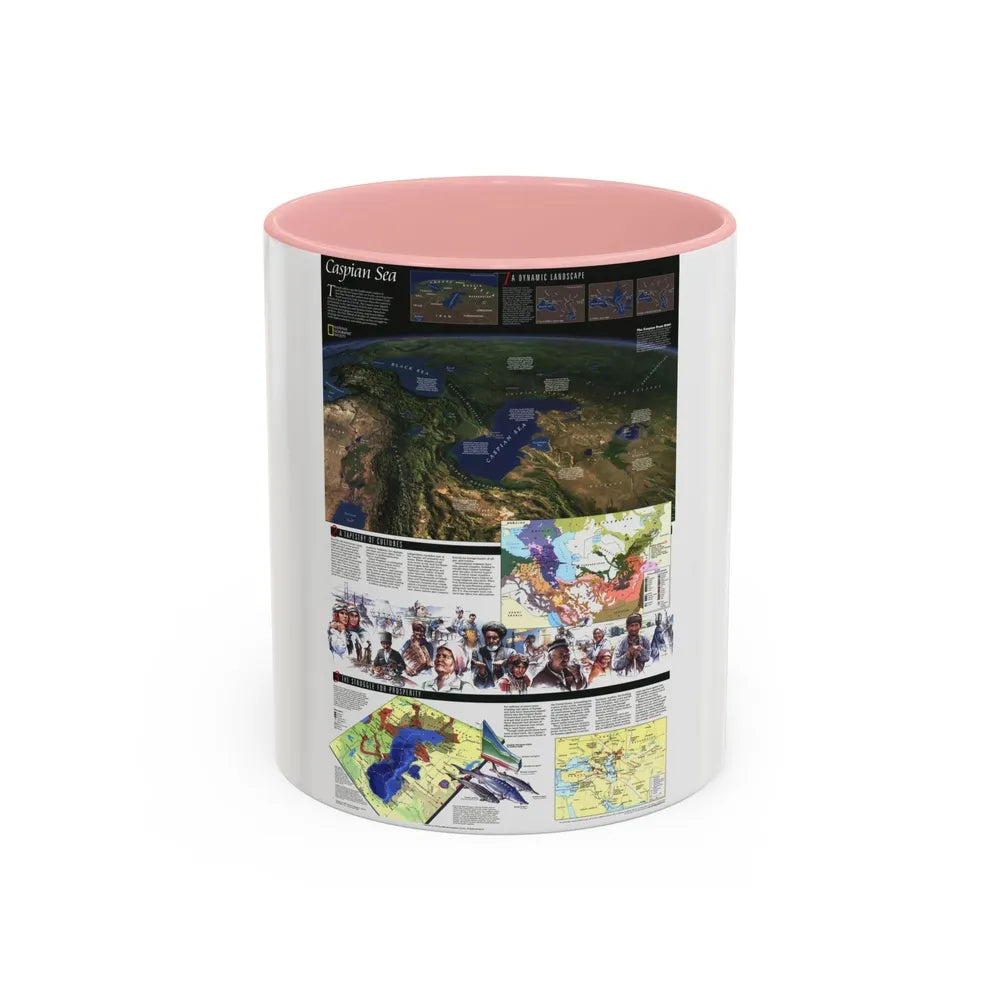 Caspian Sea (1999) (Map) Accent Coffee Mug-11oz-Pink-Go Mug Yourself