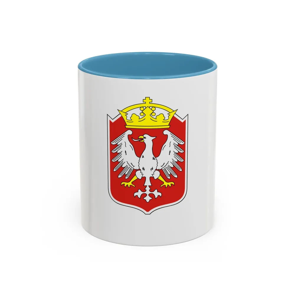 Flag of Gniezno Poland - Accent Coffee Mug-11oz-Light Blue-Go Mug Yourself