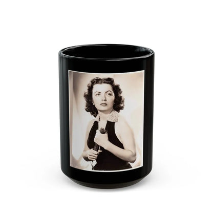 Faith Domergue #136 (Vintage Female Icon) Black Coffee Mug-15oz-Go Mug Yourself