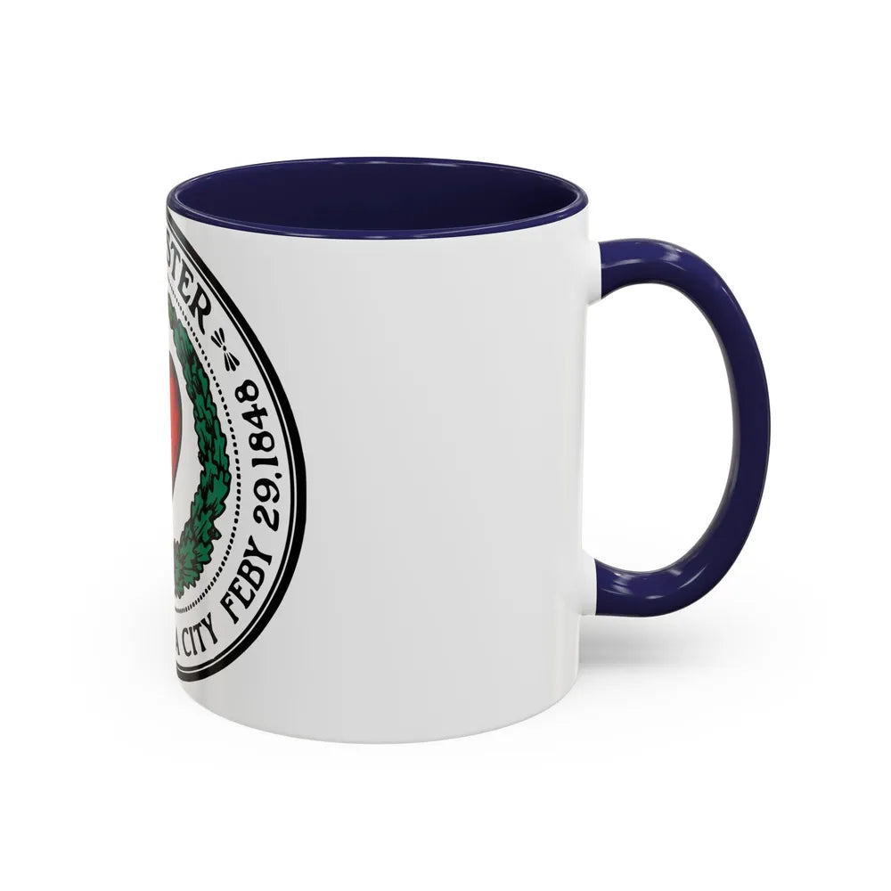 Seal of Worcester Massachusetts - Accent Coffee Mug-Go Mug Yourself