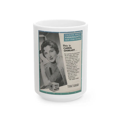 Carol Ohmart #54 - Paramount Trade Add (Vintage Female Icon) White Coffee Mug-15oz-Go Mug Yourself