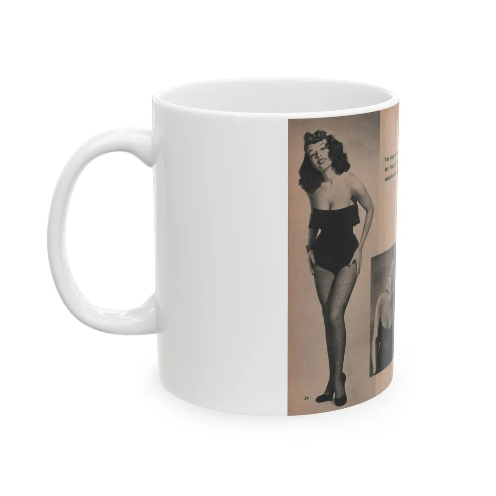 Penny Duncan #51 - [Pages 36 & 37] Pages 5 & 6 of 7 with, 3 B&W Photos & Caption from PHOTO Digest Mag. May '54 (Vintage Female Icon) White Coffee Mug-Go Mug Yourself