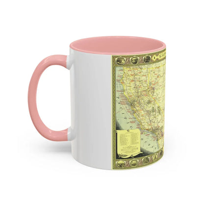 USA - Southwestern (1940) (Map) Accent Coffee Mug-Go Mug Yourself