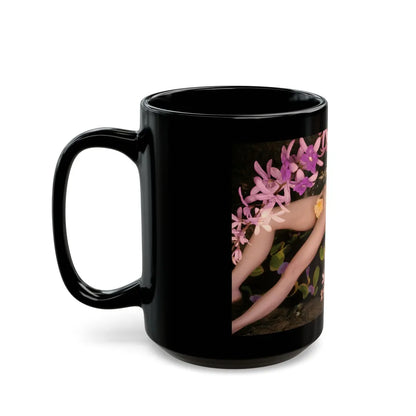 Julie Newmar #284 - Topless (Vintage Female Icon) Black Coffee Mug-Go Mug Yourself