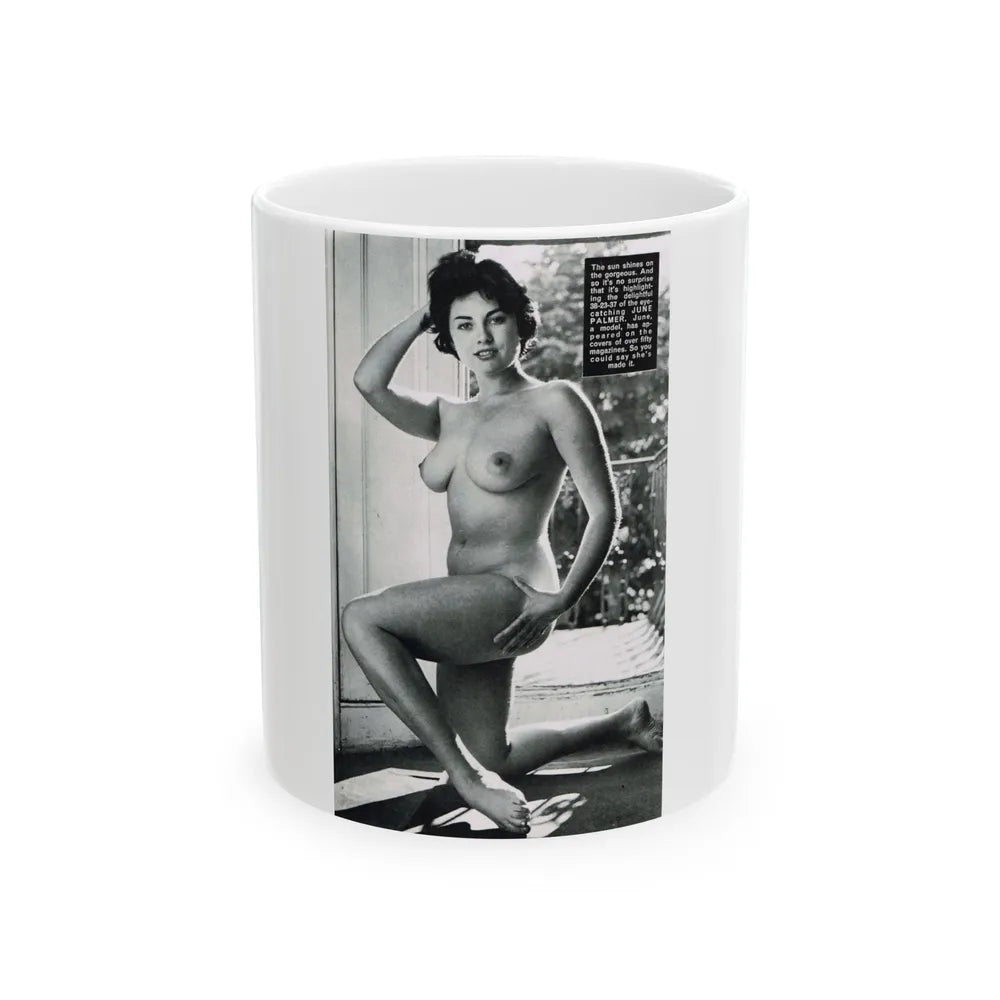 June Palmer #228 - Topless 1 (Vintage Female Icon) White Coffee Mug-11oz-Go Mug Yourself