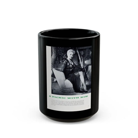 Kim Novak #379 (Vintage Female Icon) Black Coffee Mug-15oz-Go Mug Yourself