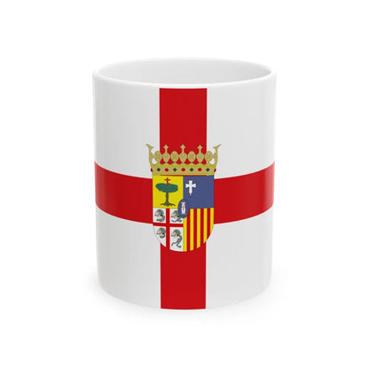 Flag of Zaragoza Spain - White Coffee Mug-11oz-Go Mug Yourself