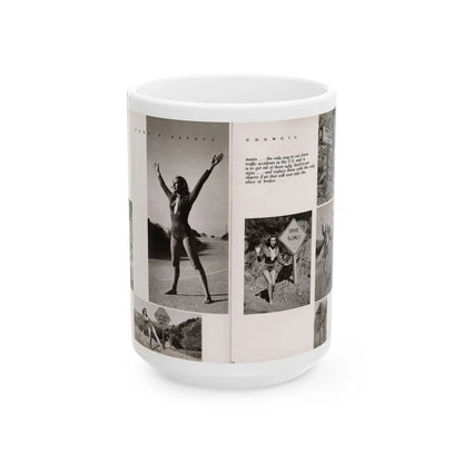 Dawn Richard #70 - [Pages 66 & 67] Including 2 Pages & 7 B&W Photos with Caption from DUDE Mag. '57 (Vintage Female Icon) White Coffee Mug-15oz-Go Mug Yourself