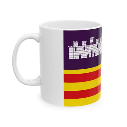 Flag of the Balearic Islands Spain - White Coffee Mug-Go Mug Yourself