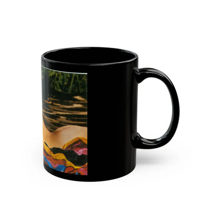 Linda Blair #225 - Topless (Vintage Female Icon) Black Coffee Mug-Go Mug Yourself