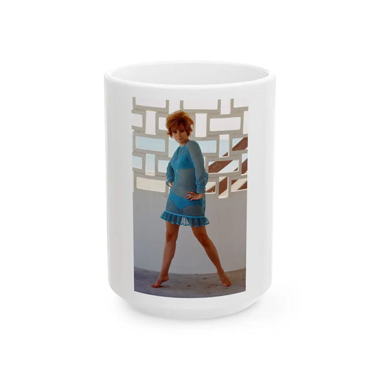 Jill St. John #199 (Vintage Female Icon) White Coffee Mug-15oz-Go Mug Yourself