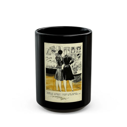 Cuties Daily Comic Strip, 1941 - Black Coffee Mug-15oz-Go Mug Yourself