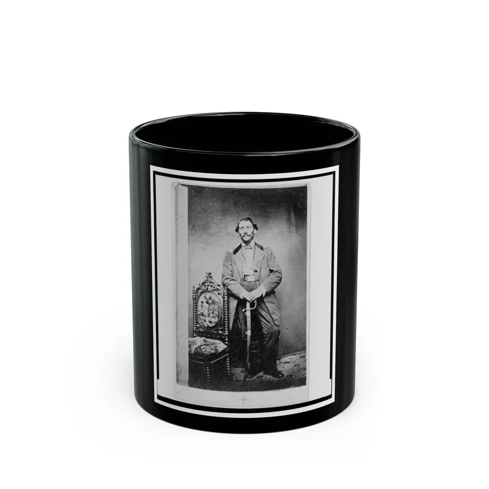 Capt. John D. Ritter, Union Officer In The 32nd Indiana Regiment, Full-Length Portrait, Standing, Facing Front (U.S. Civil War) Black Coffee Mug-11oz-Go Mug Yourself