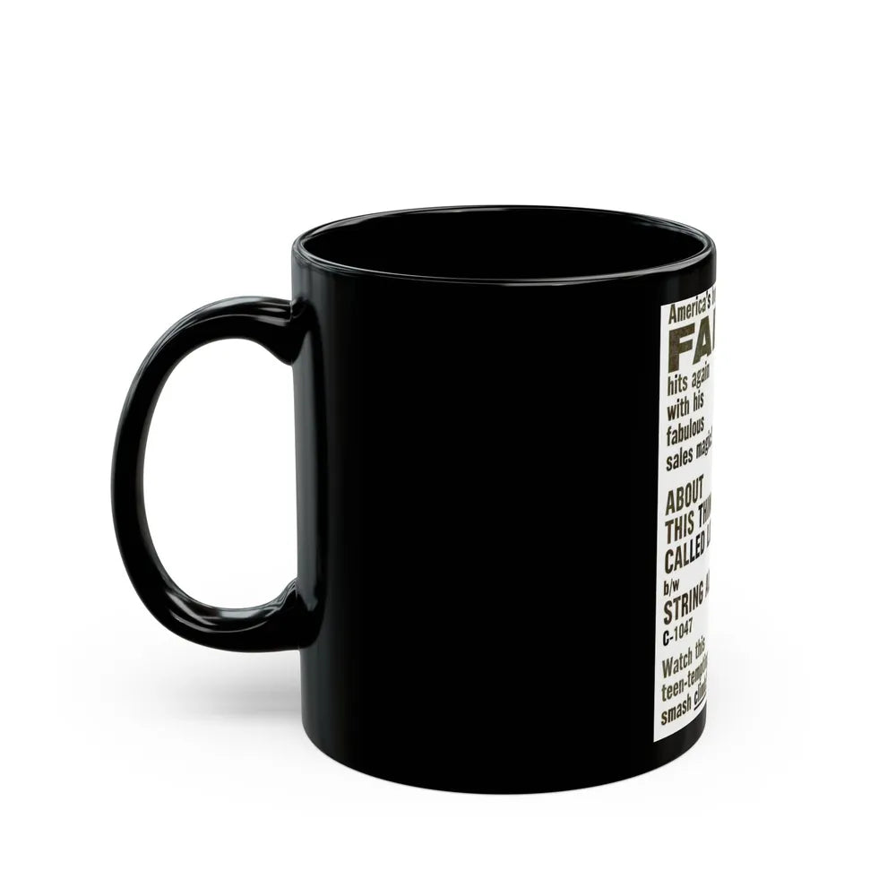 Fabian 1960 (Music Poster) Black Coffee Mug-Go Mug Yourself