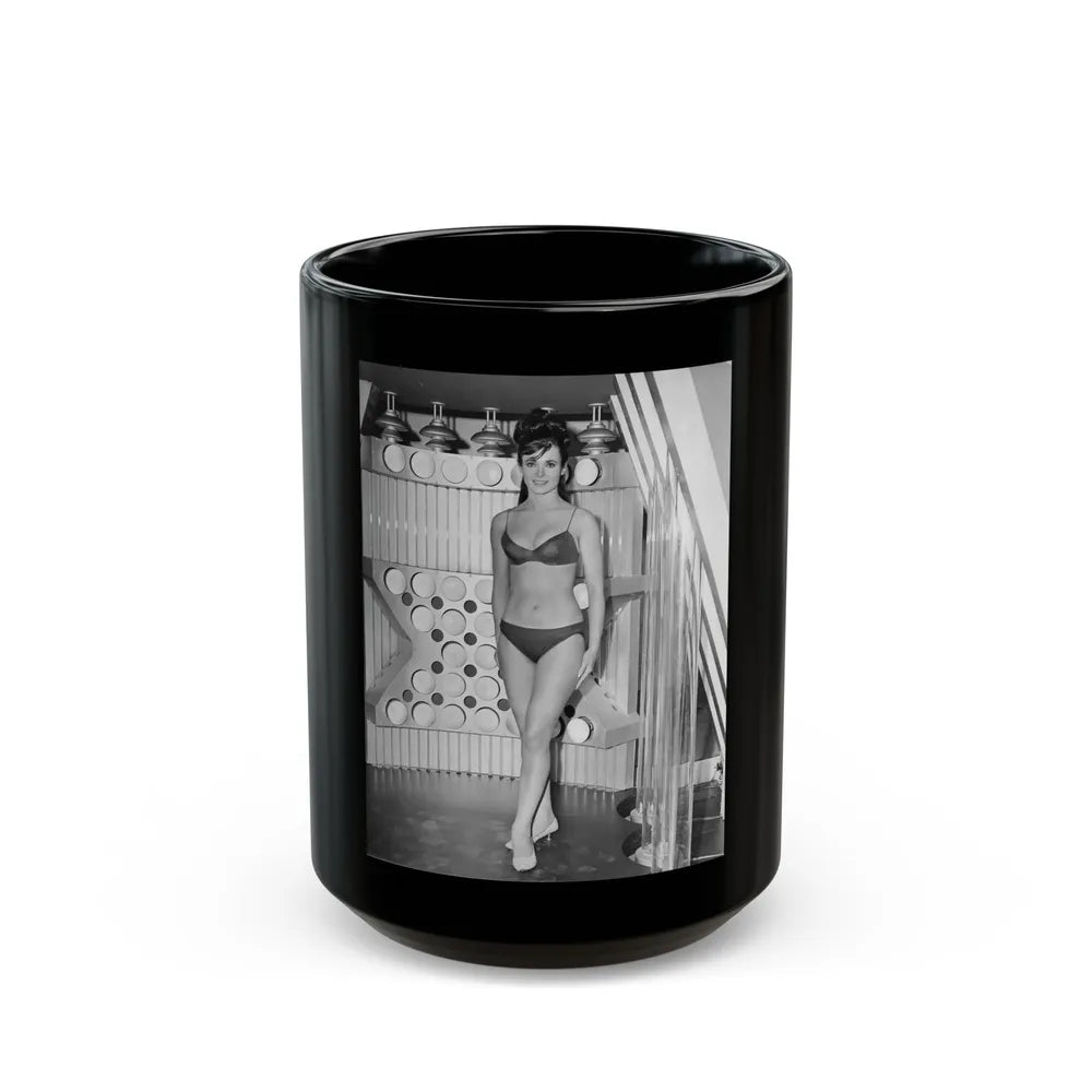 Gila Golan #90 - Our Man Flint '66 B&W Cheesecake Promo Photo (Vintage Female Icon) Black Coffee Mug-15oz-Go Mug Yourself