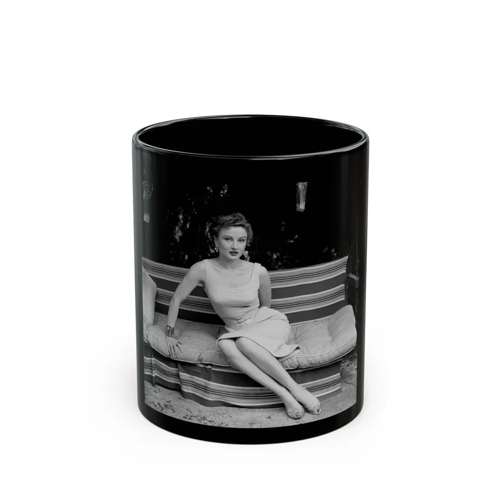 Carol Ohmart #37 (Vintage Female Icon) Black Coffee Mug-11oz-Go Mug Yourself