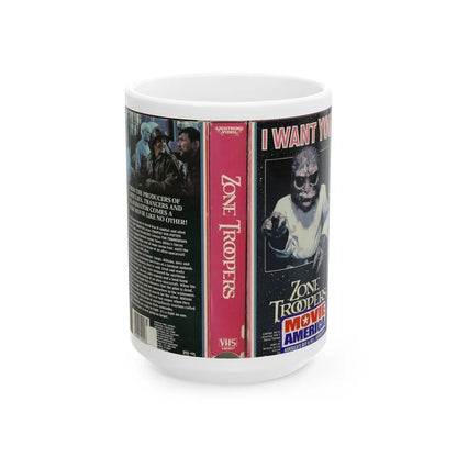 ZONE TROOPERS MOVIE AMERICA (VHS COVER) - White Coffee Mug-15oz-Go Mug Yourself