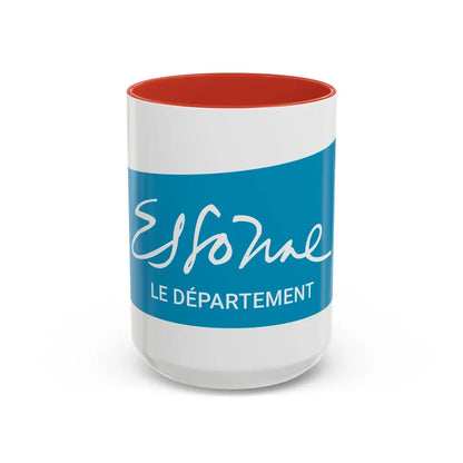 Flag of Essonne France - Accent Coffee Mug-15oz-Red-Go Mug Yourself