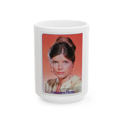 Katharine Ross #13 (Vintage Female Icon) White Coffee Mug-15oz-Go Mug Yourself