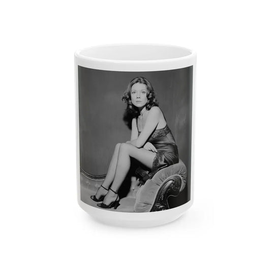 Diana Rigg #56 (Vintage Female Icon) White Coffee Mug-15oz-Go Mug Yourself