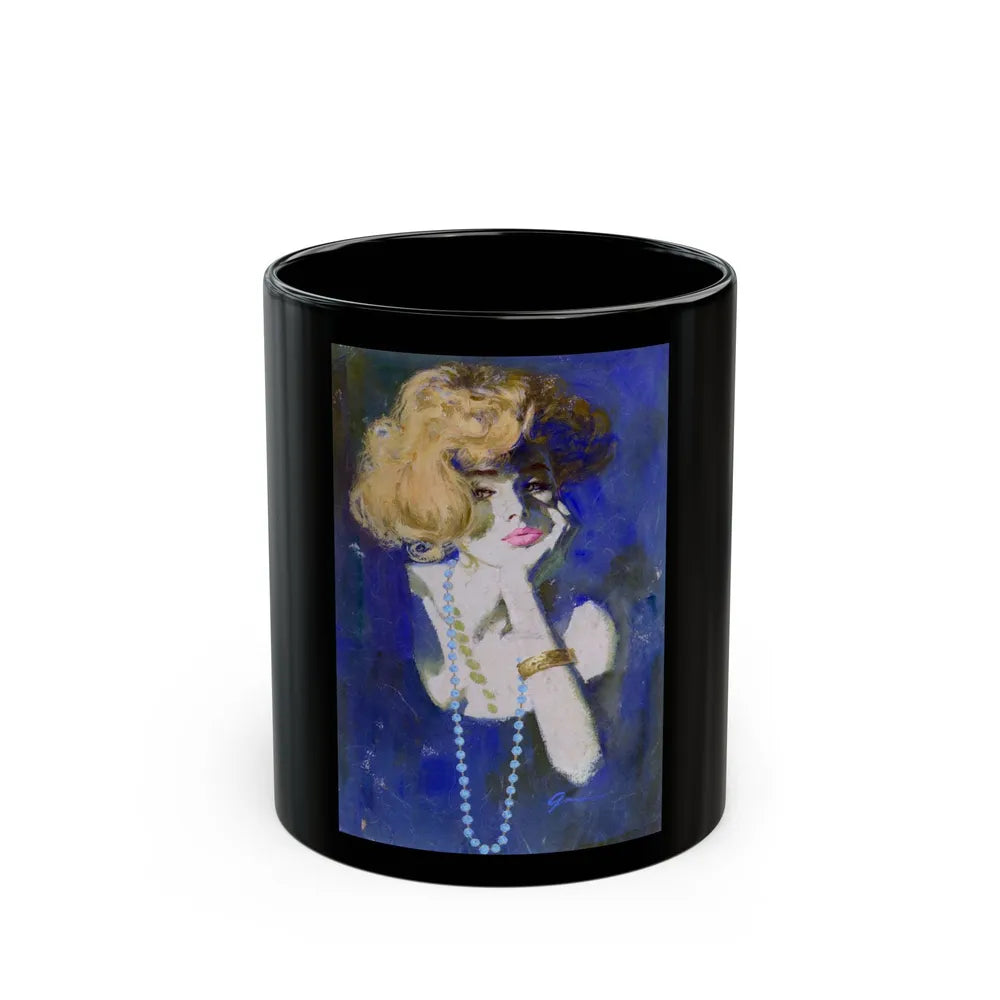 Blue Beads - Black Coffee Mug-11oz-Go Mug Yourself