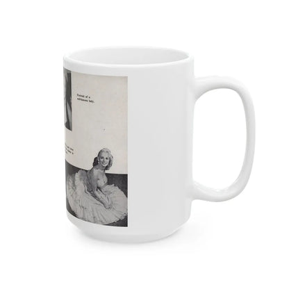 Norma Sykes #145 - 66 PHOTOGRAPHS OF Sabrina U.K. Pocket Mag. Pages 20 & 21 (Vintage Female Icon) White Coffee Mug-Go Mug Yourself