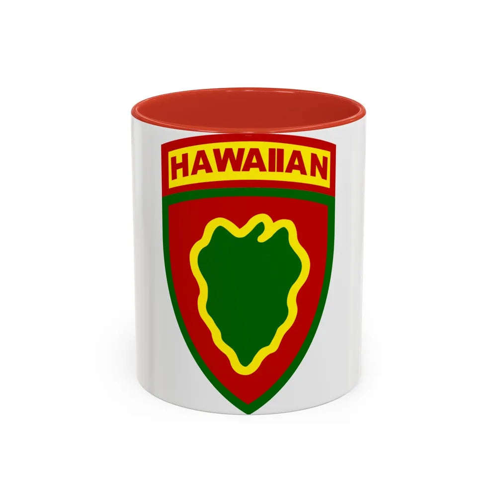 Hawaiian Division (U.S. Army) Accent Coffee Mug-11oz-Red-Go Mug Yourself