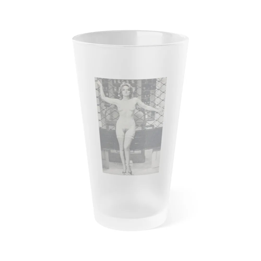 Lisa Gastoni #12 - Nude (Vintage Female Icon) Frosted Pint 16oz-16oz-Frosted-Go Mug Yourself