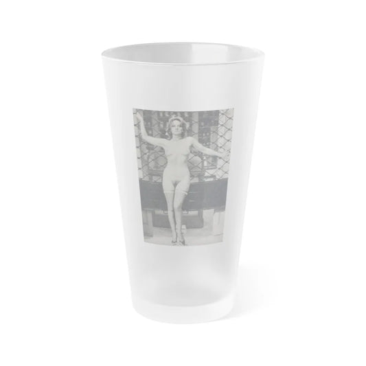 Lisa Gastoni #12 - Nude (Vintage Female Icon) Frosted Pint 16oz-16oz-Frosted-Go Mug Yourself