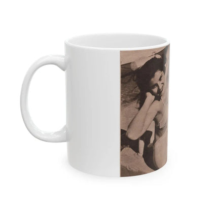 Debra Paget #519 - Magazine Clipping B&W Photo & Article from 1951 (Vintage Female Icon) White Coffee Mug-Go Mug Yourself