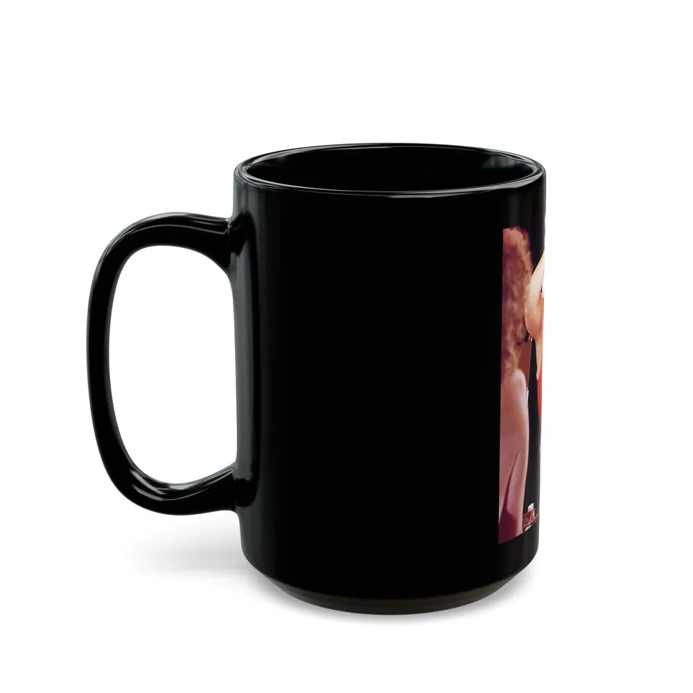 Linda Blair #138 - Partially Topless (Vintage Female Icon) Black Coffee Mug-Go Mug Yourself