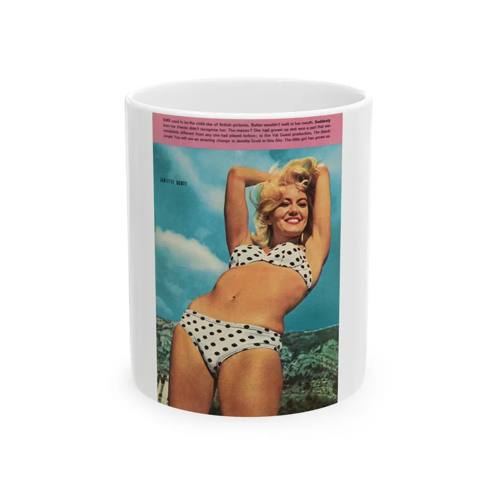 Janette Scott #23 (Vintage Female Icon) White Coffee Mug-11oz-Go Mug Yourself