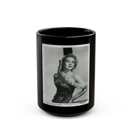 Lori Nelson #58 - Printed & Scanned (Vintage Female Icon) Black Coffee Mug-15oz-Go Mug Yourself