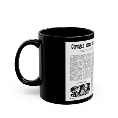 Corrigan earns his pay, Adam magazine, March 1952 - Black Coffee Mug-Go Mug Yourself