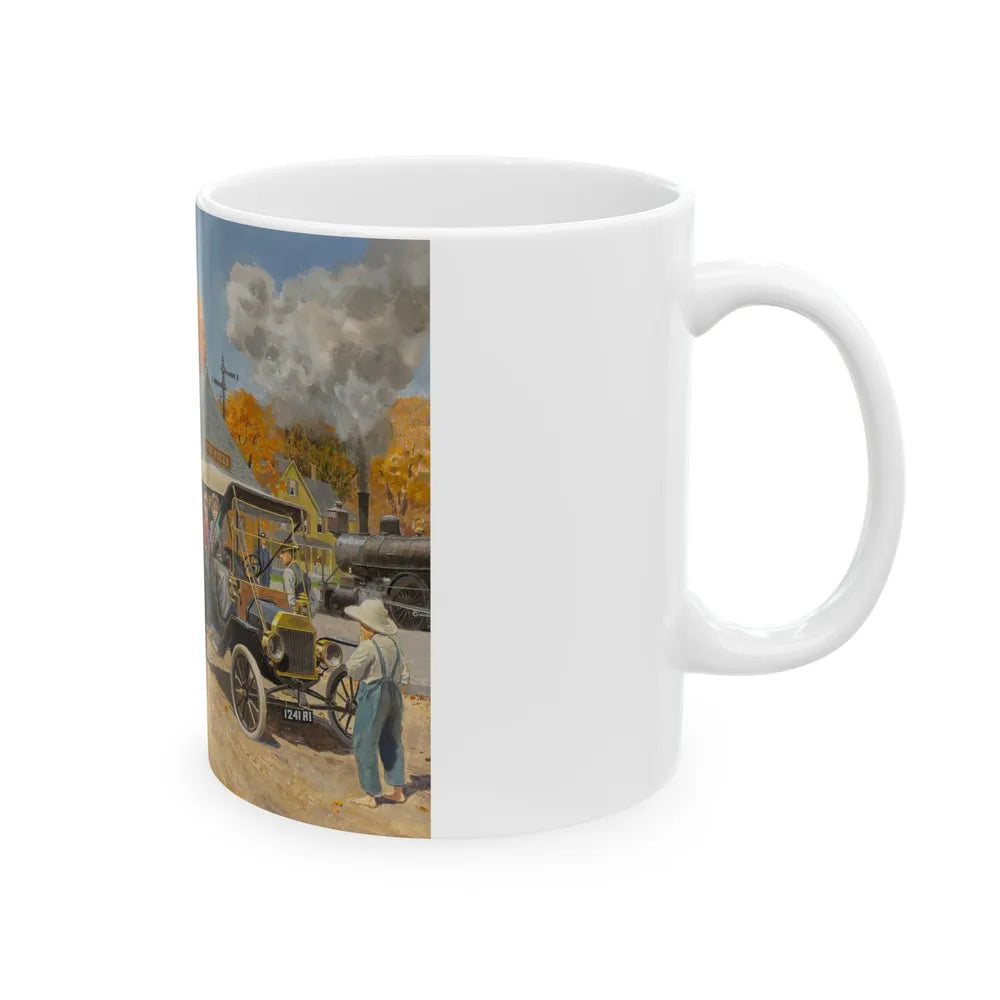 Fox Fals Town Scene - White Coffee Mug-Go Mug Yourself