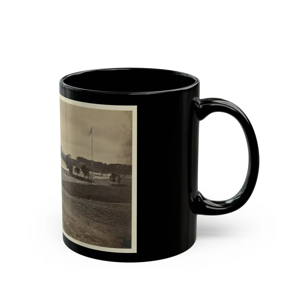 Cavalry Depot At Giesboro, Md. Soldier Facing Man And Girl With People In Horse-Drawn Carriage In Foreground (U.S. Civil War) Black Coffee Mug-Go Mug Yourself