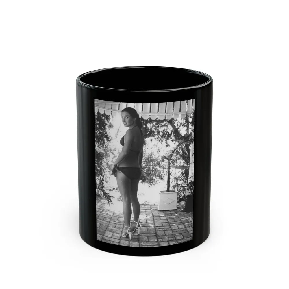 Jane Seymour #64 (Vintage Female Icon) Black Coffee Mug-11oz-Go Mug Yourself