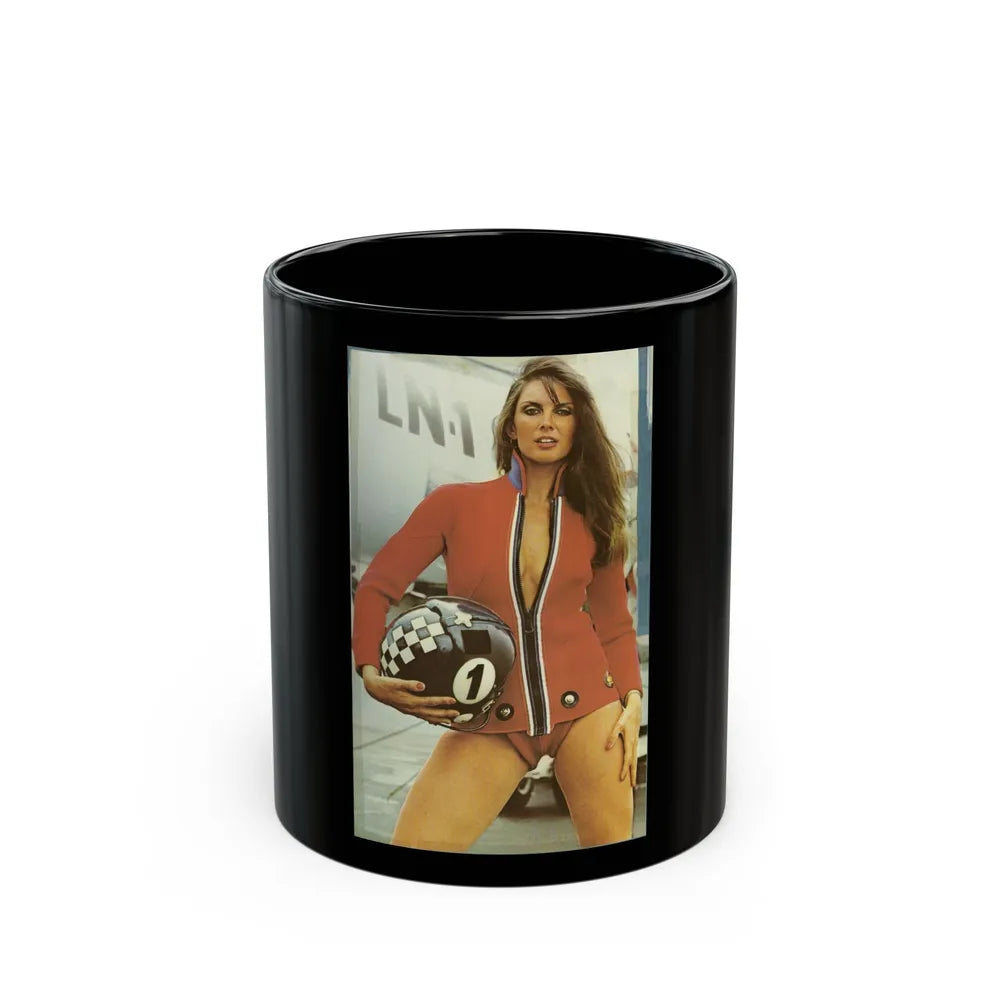 Caroline Munro #299 (Vintage Female Icon) Black Coffee Mug-11oz-Go Mug Yourself