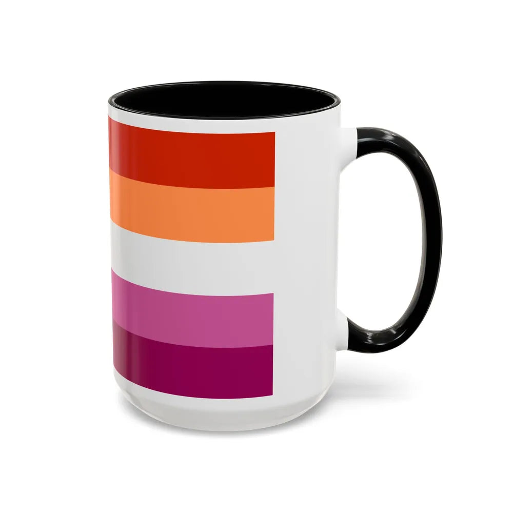 Lesbian 3 Pride Flag - Accent Coffee Mug-Go Mug Yourself