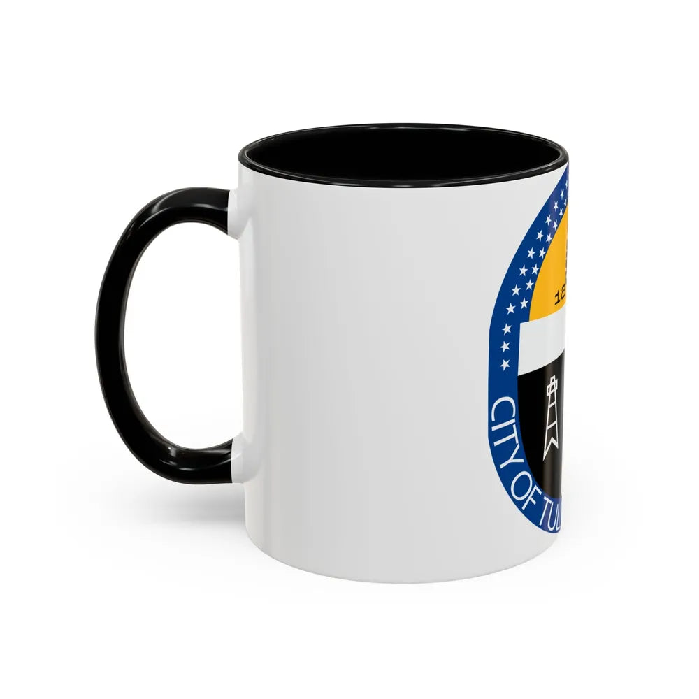 Seal of Tulsa Oklahoma - Accent Coffee Mug-Go Mug Yourself