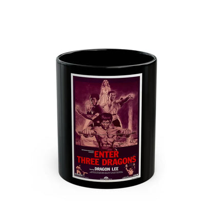 ENTER THREE DRAGONS 1978 Movie Poster - Black Coffee Mug-11oz-Go Mug Yourself